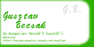 gusztav becsak business card